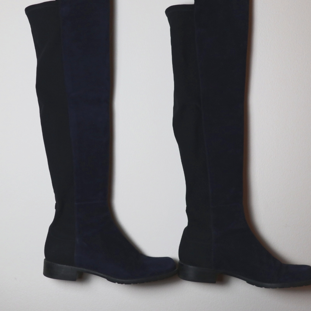 Stuart Weitzman blue suede over the knee boots